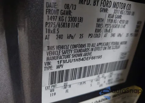 2013 Ford Expedition Xlt z USA, uszkodzony, nr VIN 1FMJU1H54DEF66195